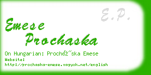 emese prochaska business card